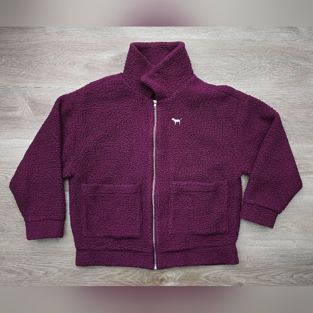 PINK Victoria's Secret Purple Sherpa Jacket